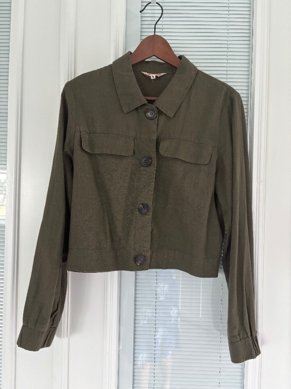 CiSono Olive Linen Blend Jacket Sz M